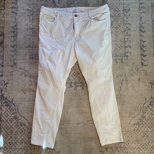LOFT WHITE RIBBED JEANS 16/33 curvy skinny